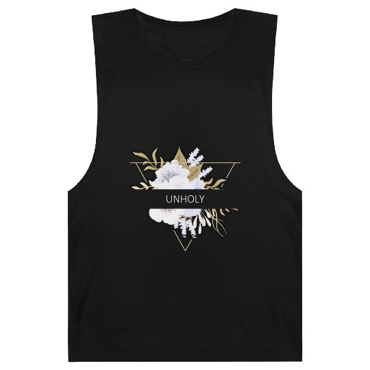 Unholy Flower Floral Minimalist Typography Barnard Tanks