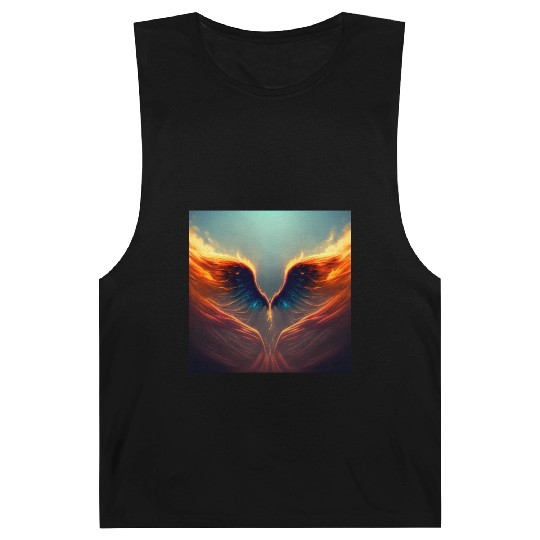 Mashup Epic Wallpaper Flaming Angel Wings Barnard Tanks