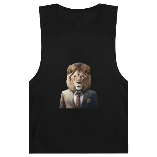 lion in suit portrait style Barnard Tanks