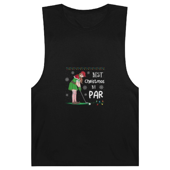Golf Elf Pun Golfer Christmas Golfing Barnard Tanks