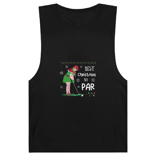 Golf Elf Pun Golfer Christmas Golfing Barnard Tanks