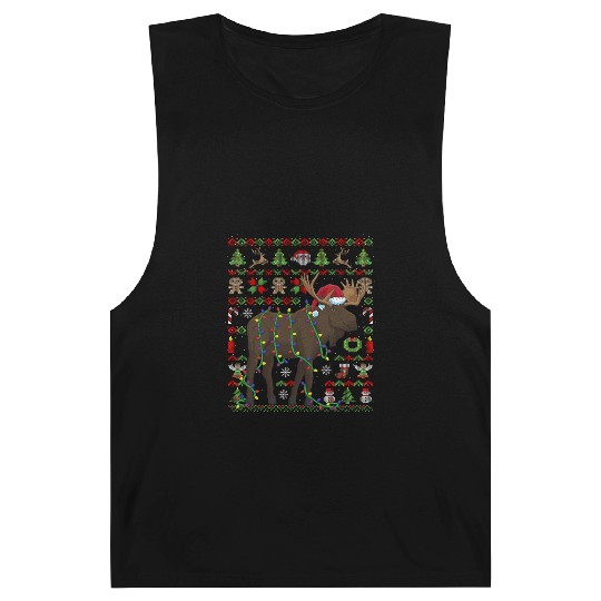 Ugly Christmas Moose Sweden Barnard Tanks
