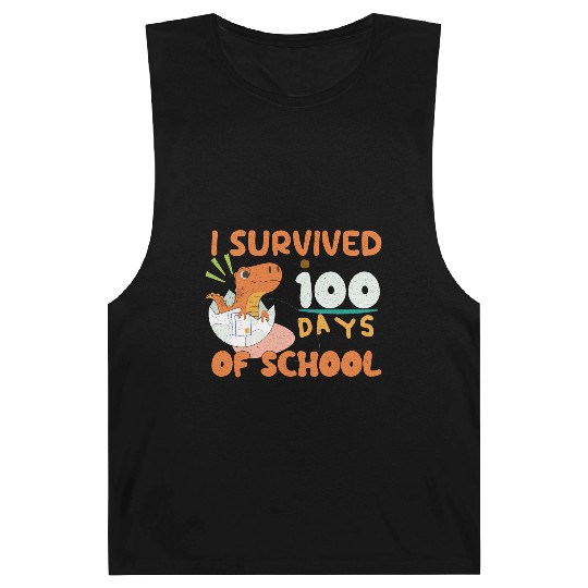 I Survived 100 Days Of School, Funny gift For Kids Barnard Tanks