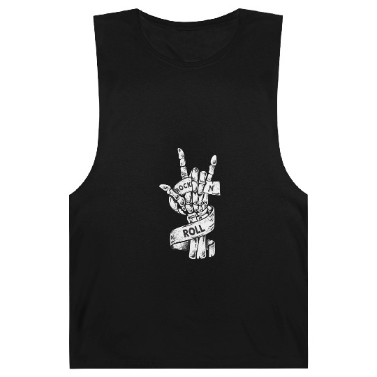 Rock & Roll Skeleton Guitar Music Lover Rockstar Barnard Tanks