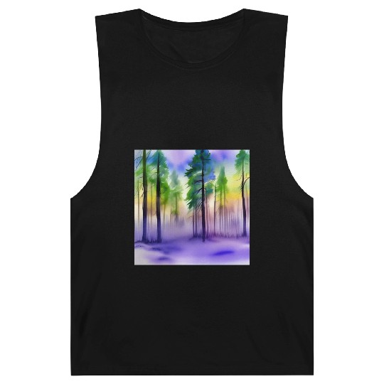 Evening in watercolor forest Barnard Tanks