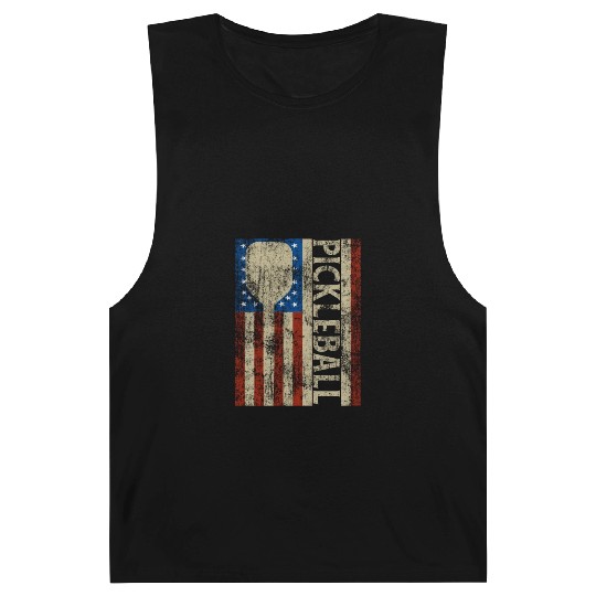 Pickleball American Flag Great Vintage Pickleball Barnard Tanks