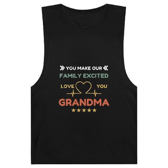 You make family excited love Grandma Heart Beat Barnard Tanks