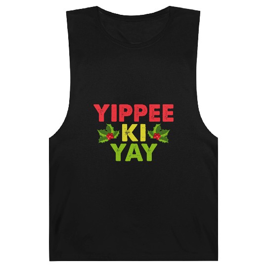 Yippee-Ki-Yay Funny Christmas Apparel Barnard Tanks