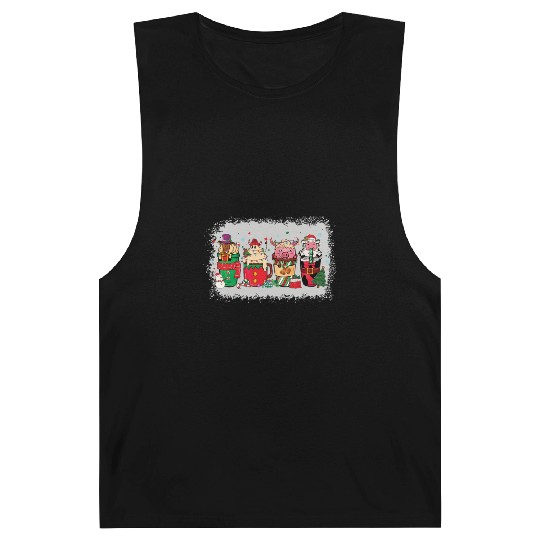 Christmas Coffee Cup Bleached Barnard Tanks