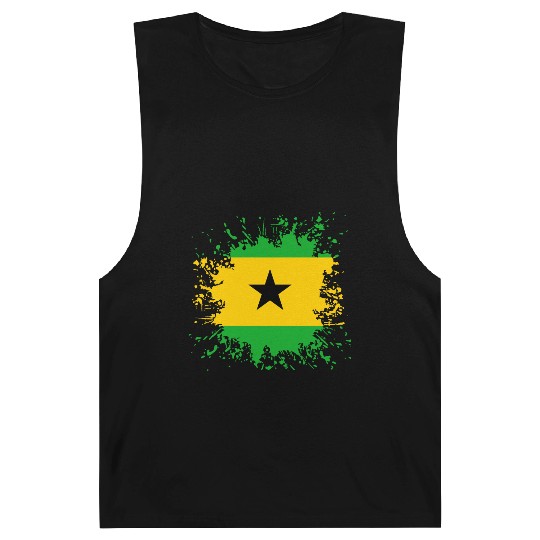 Sao Tome And Principe Flag Paint Splatter Barnard Tanks
