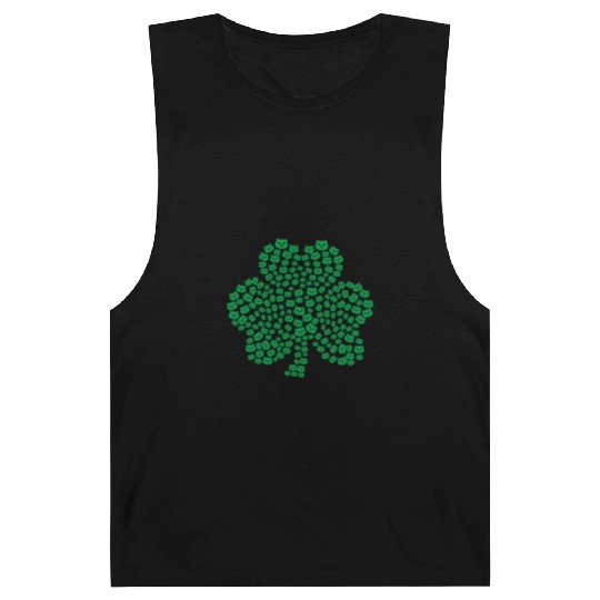 Womens cats Icon white Shamrock St. Patrick's Day Barnard Tanks