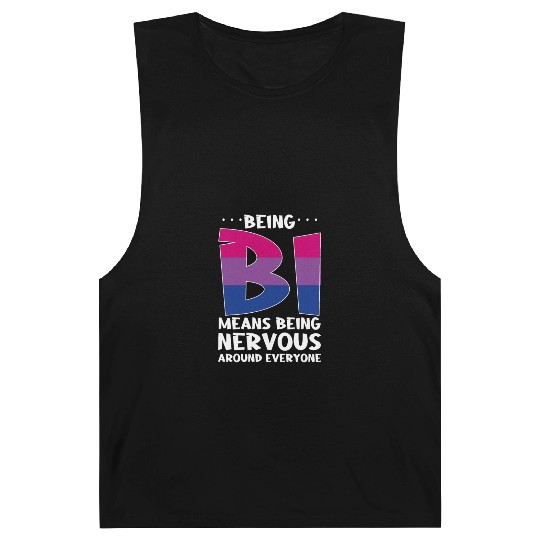 Being Bi Bisexual Pride Kawaii Cat Barnard Tanks