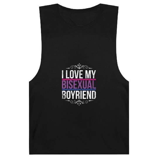 I Love My Bisexual Boyfriend Bi Pride Barnard Tanks