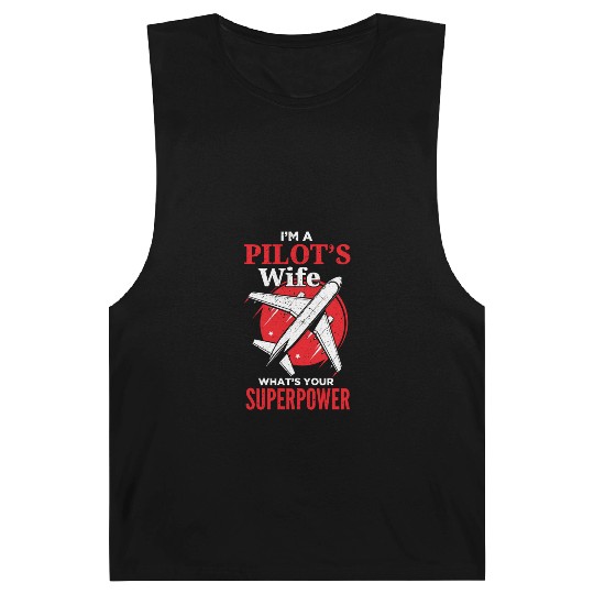 Funny Pilot Wife Girlfriend Aviation Barnard Tanks