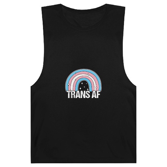 Trans AF Transsexual Transgender Pride Flag Rainbo Barnard Tanks