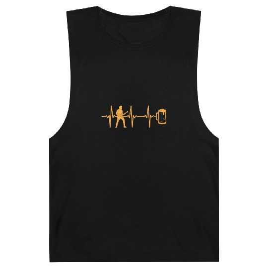 Guitar Player Bass Guitar Heartbeat Beer - Bass Gu Barnard Tanks