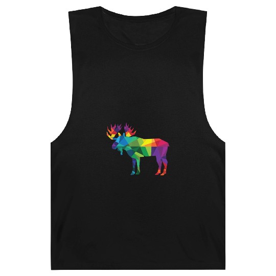 Moose Colorful Low Poly Art HUNTING Theme - Hunter Barnard Tanks