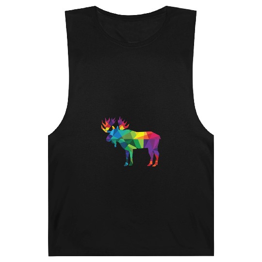 Moose Colorful Low Poly Art HUNTING Theme - Hunter Barnard Tanks