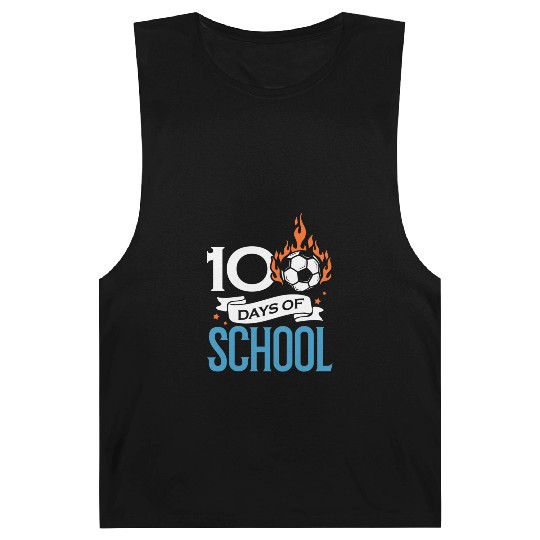 100 Days Of School Soccer Football Athletic Barnard Tanks