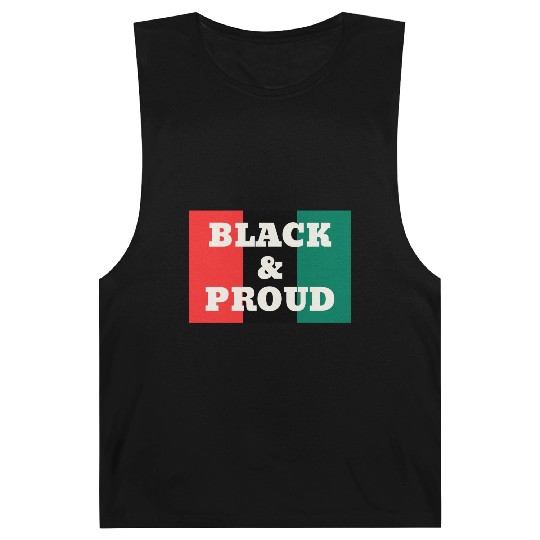 Black and Proud on a Red, Black, and Green Colors Barnard Tanks