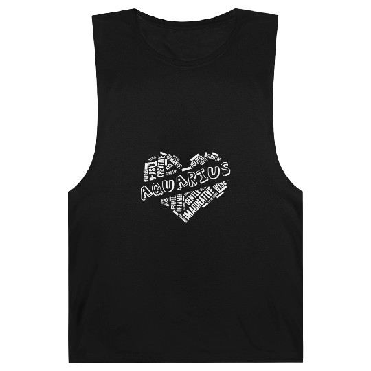 Aquarius Heart Word Cloud Doodle Astrology Zodiac Barnard Tanks