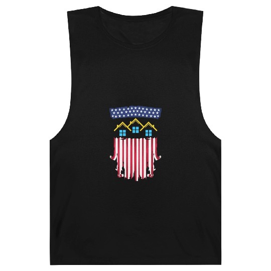 Proud American Patriotic USA Flag Realtor Real Est Barnard Tanks
