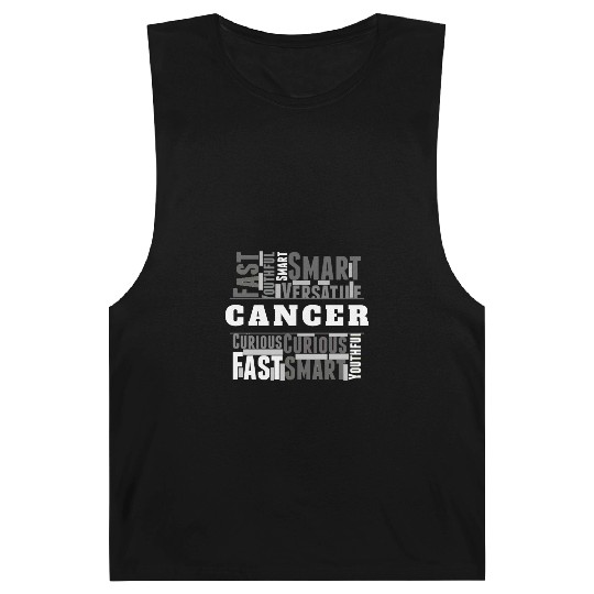 Cancer Zodiac Star Sign Word Cloud Square Monochro Barnard Tanks