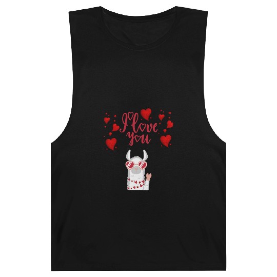 I love you with cute llama Barnard Tanks