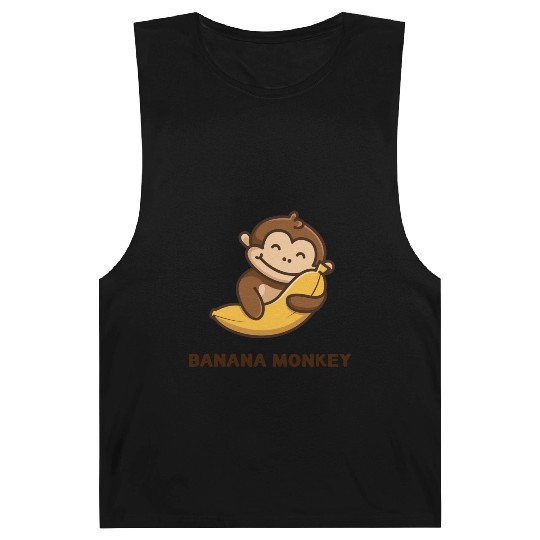 Brown illustrated Monkey and Banana Barnard Tanks