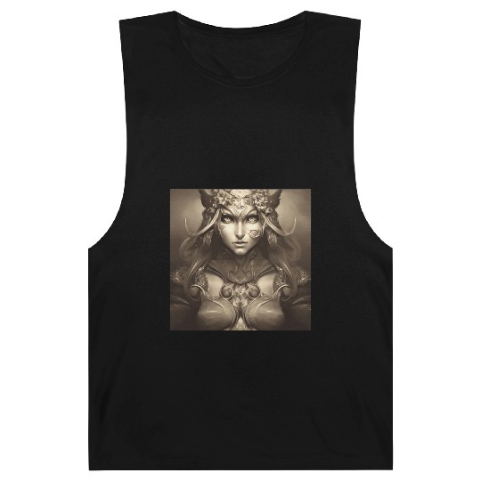 Warrior princess wearing gothic plate dark fantasy Barnard Tanks