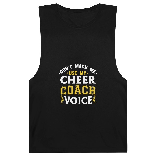 Cheer Coach Voice Funny Cheerleading Coach Barnard Tanks