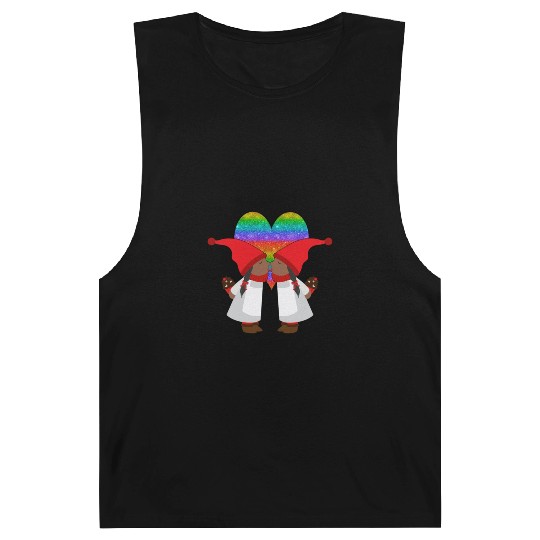 Black Lesbian Gnome Valentines Day Couples Gift Barnard Tanks
