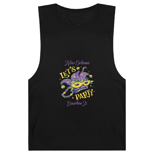 Mardi Gras Bourbon Street New Orleans Souvenir Lou Barnard Tanks