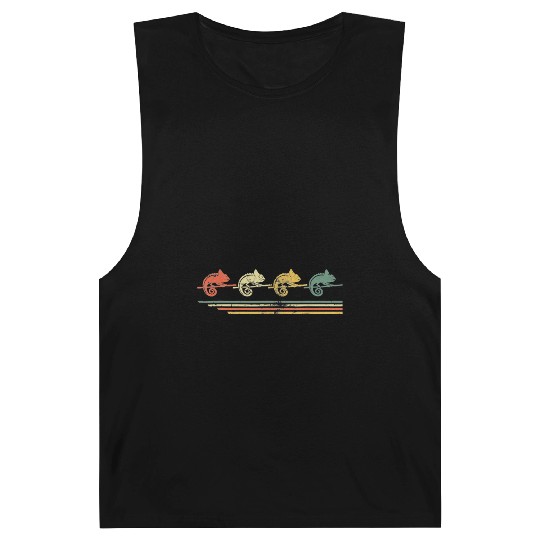 retro vintage chameleon lover animal father day Barnard Tanks