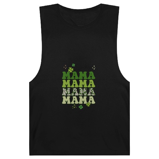 Groovy Lucky Mama St Pattys Mom Retro Groovy Barnard Tanks