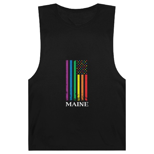 Maine Pride Month Pride Flag LGBT Community LGBTQ Barnard Tanks