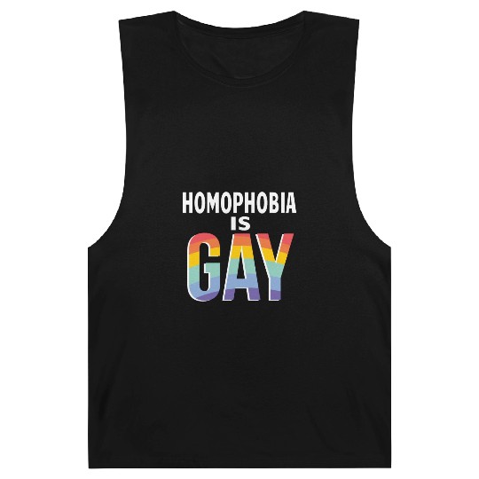 Homophobia is Gay Funny Rainbow LGBT Pride Month Barnard Tanks