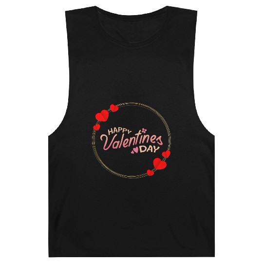 Happy Valentines Day- Ring With Hearts Barnard Tanks