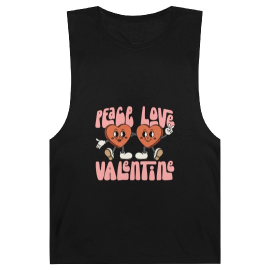 Peace Love Valentine Candy Heart Barnard Tanks