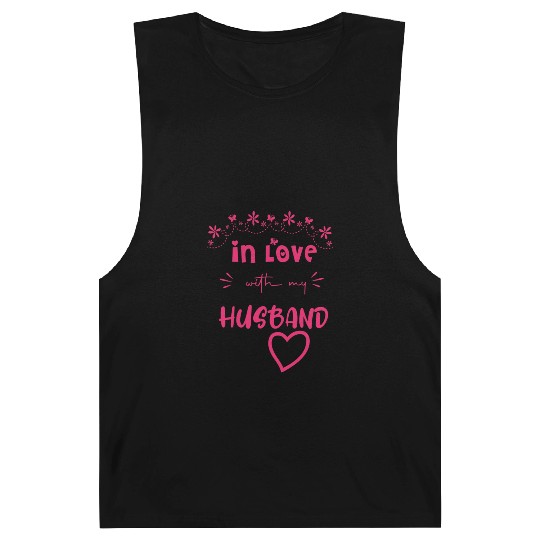 Love with My hasband Cute Valentine day Mom to Be Barnard Tanks