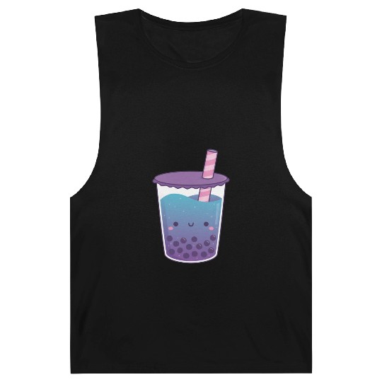 Cute Galaxy Butterfly Pea Flower Boba Tea Doodle Barnard Tanks