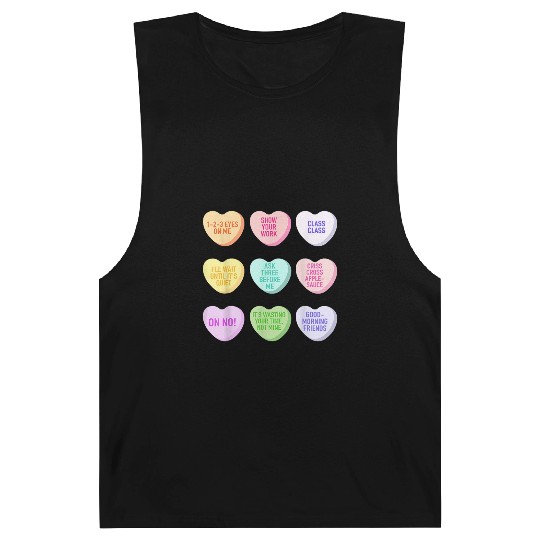 Teacher Valentines Day Conversation Heart School Barnard Tanks