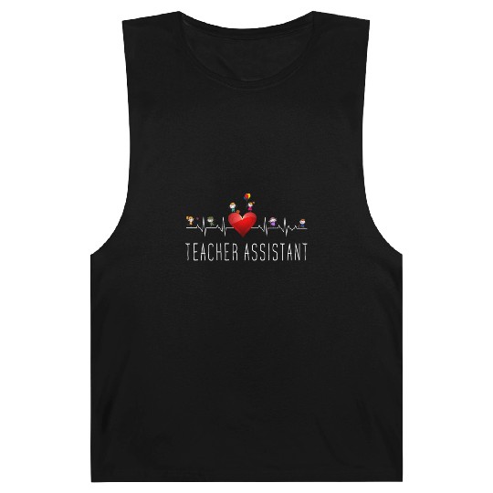 Teacher Assistant Heartbeat Kindergarten Barnard Tanks