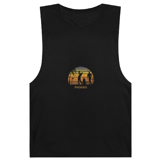 Retro Phoenix Golf Golfing Fan Golfer Gift Barnard Tanks