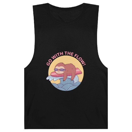 Go With The Flow Sloth Chilling on Surfboard Barnard Tanks