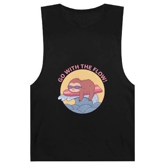 Go With The Flow Sloth Chilling on Surfboard Barnard Tanks