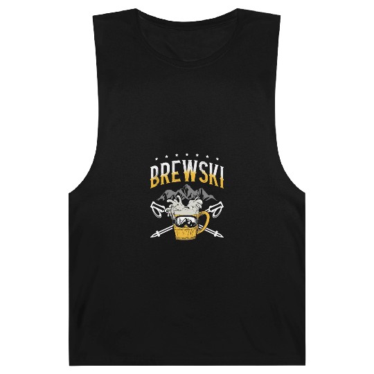 Brewski Beer Drinker Skiing Ice Ski Winter Sport Barnard Tanks