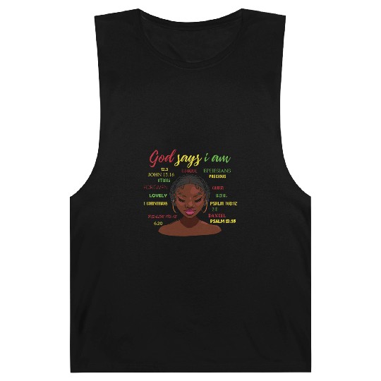 African American Girl God Says I Am Black Pride Barnard Tanks