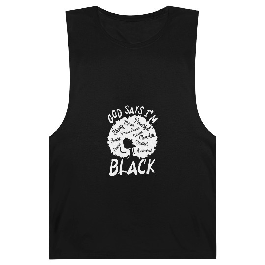 African American Girl God Says I Am Black Pride Barnard Tanks