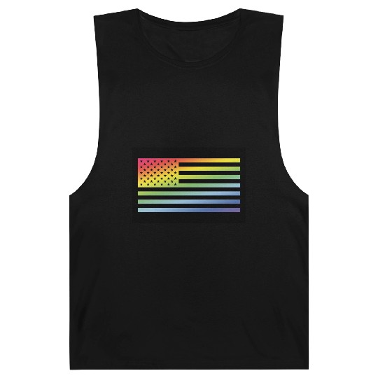 Stars And Stripes / Rainbow Flag (USA / Poster) Barnard Tanks